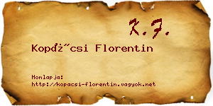 Kopácsi Florentin névjegykártya